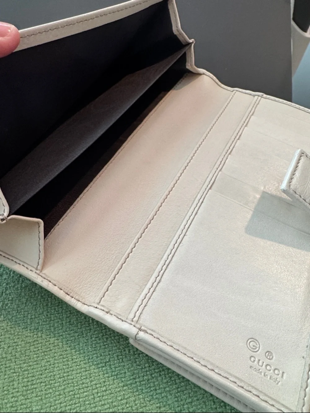Gucci Leather Wallet with Studded Double-G Emblem